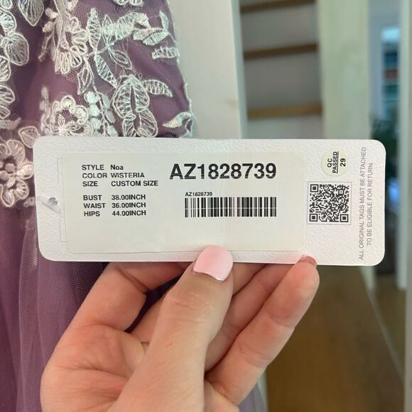 Azazie Noa Dress Wisteria with Men’s Matching Vest and Tie - Picture 6 of 15